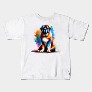 Pyrenean Mastiff in a Colorful Artistic Splendor Kids T-Shirt